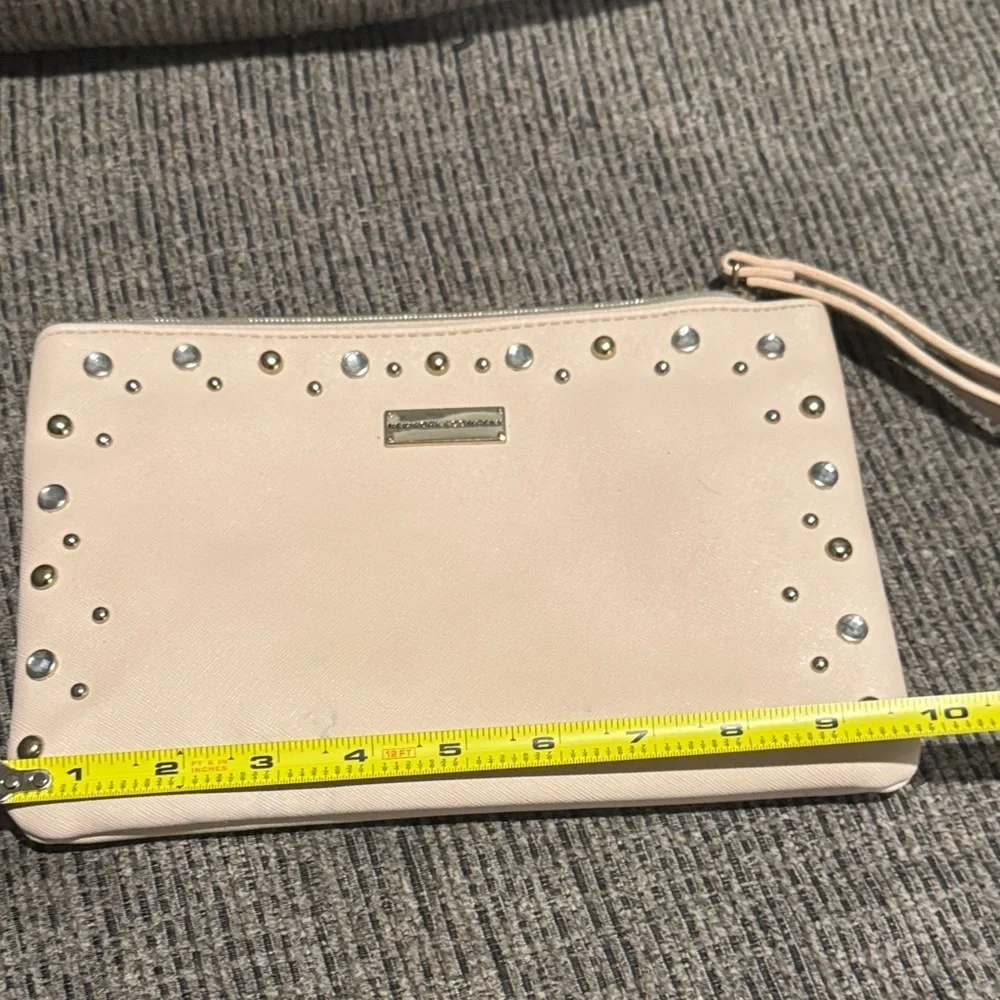 New York & Company Cream Studded Wristlet
